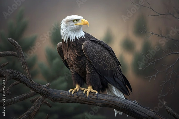 Obraz American bald eagle on a branch