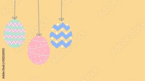 Obraz easter eggs hanging from the sealing background