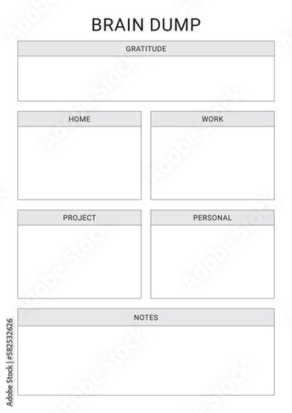 Fototapeta Brain Dump Planner