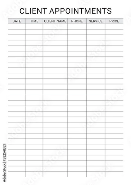 Fototapeta Client Appointments Planner