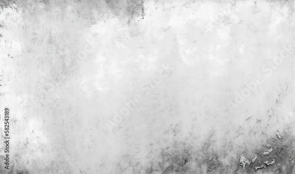Fototapeta  a black and white photo of a wall with a plant growing out of the top of the wall and the bottom of the wall is covered in white paint.  generative ai