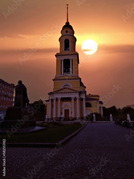 Obraz church at sunset