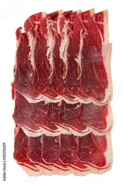 Fototapeta Cured meat ham jamon slice