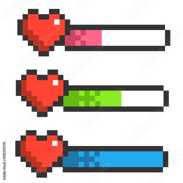 Obraz ドット絵　ゲーム風HPゲージハート