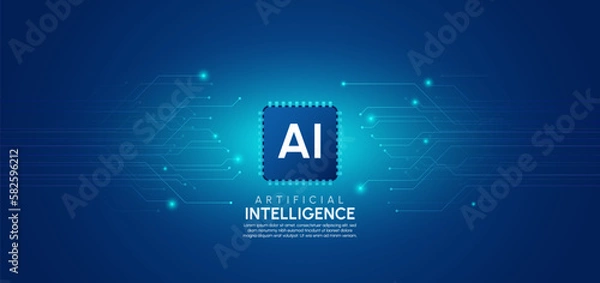 Obraz Artificial intelligence network concept vector background template