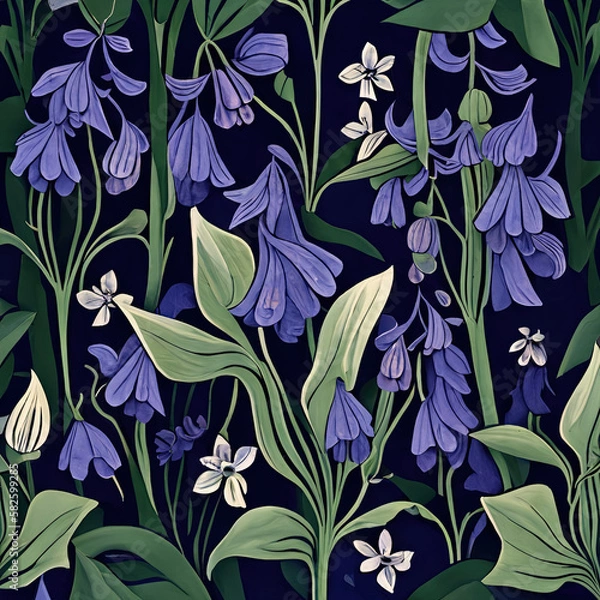 Fototapeta Bluebells AI Generated Pattern Seamless 