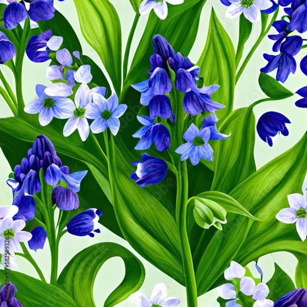 Fototapeta Bluebells AI Generated Pattern