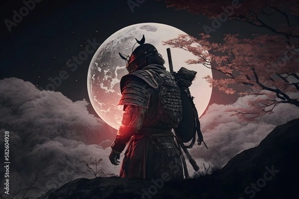 Obraz samurai landscape created using AI Generative Technology