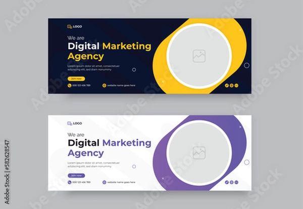 Fototapeta Corporate Business Facebook Social Media Cover Template Web Banner Design.
