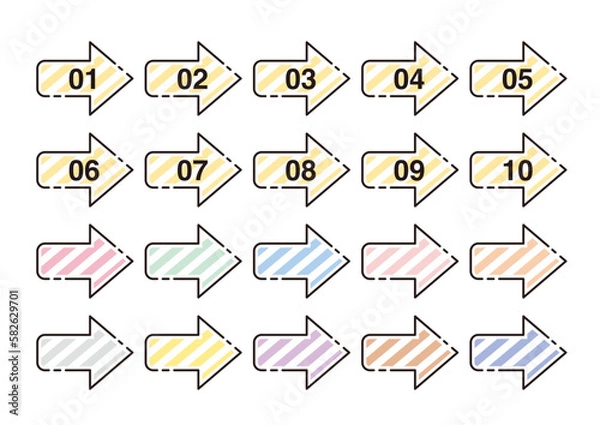 Obraz 矢印アイコンセット・ストライプ