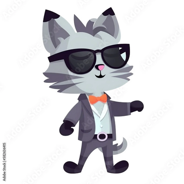 Obraz サングラスをかけたネコ