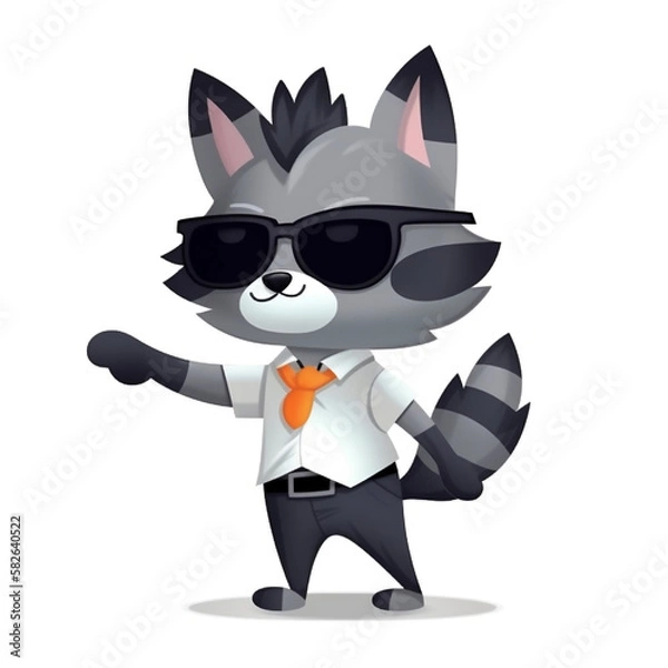 Obraz サングラスをかけたネコ