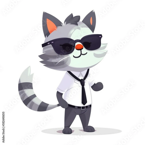 Obraz サングラスをかけたネコ