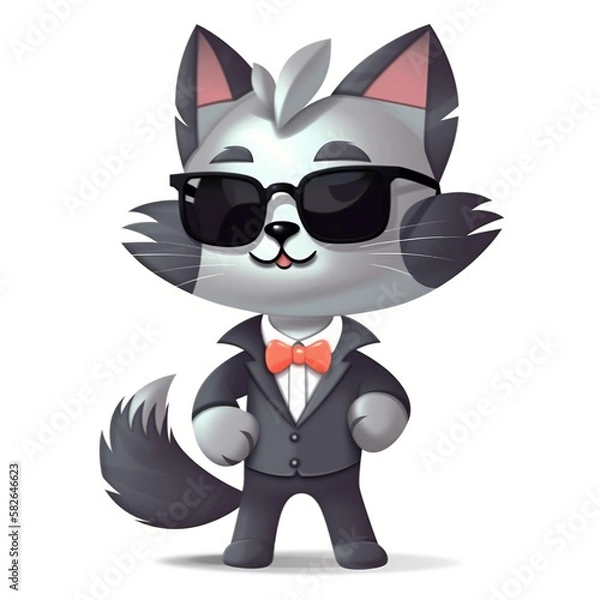 Obraz サングラスをかけたネコ