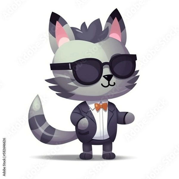 Obraz サングラスをかけたネコ