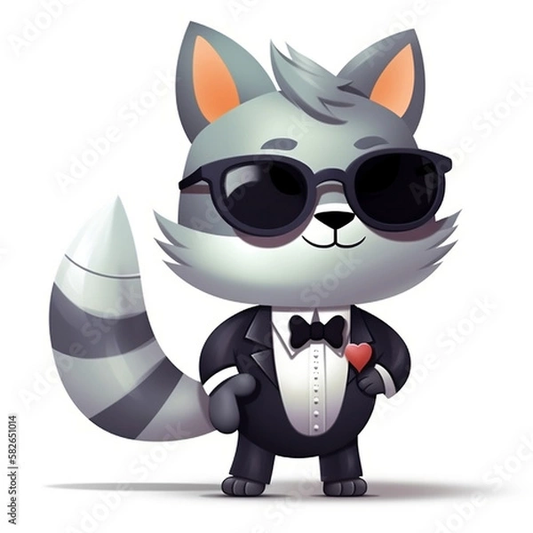 Obraz サングラスをかけたネコ