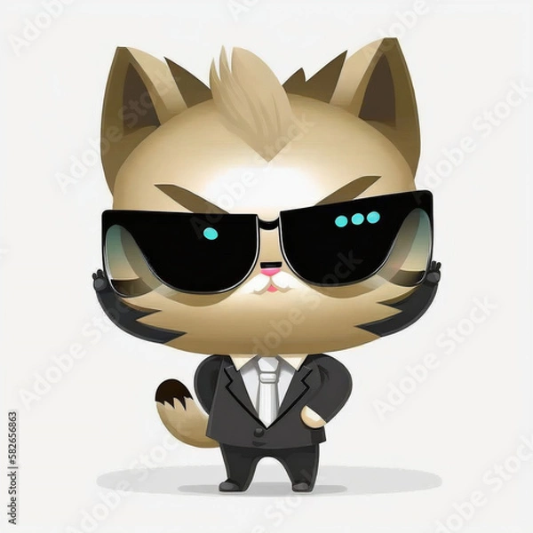 Obraz サングラスをかけたネコ