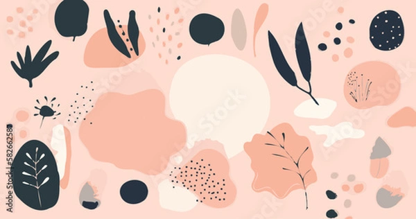 Obraz 春を連想させる植物のベクター素材