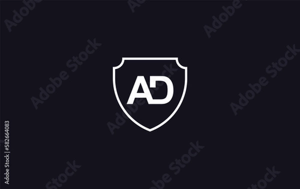 Fototapeta Shield symbol and royal luxury shield monogram. shield protection logo 