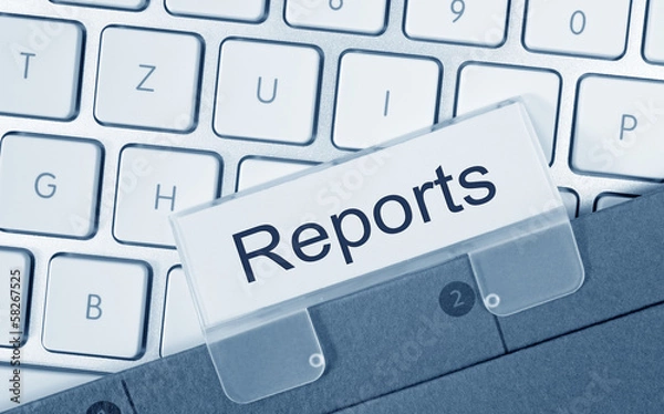 Fototapeta Reports folder in office