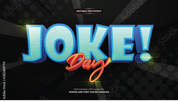 Obraz Joke day editable 3d text effect graphic style