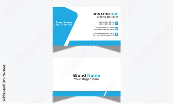 Fototapeta Modern Corporate and Creative Business Card Design Template Double-sided -Horizontal Name Card Simple and Clean Visiting  Card Vector illustration Colorful Business Card