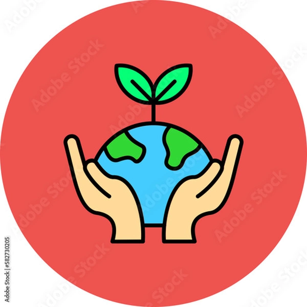 Fototapeta Environment Multicolor Circle Filled Line Icon