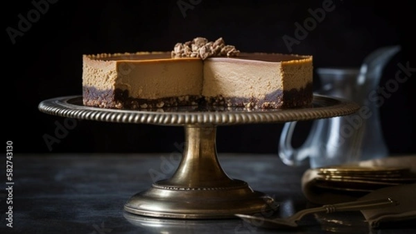 Obraz Chocolate Peanut Butter Cheesecake | Generative AI Image