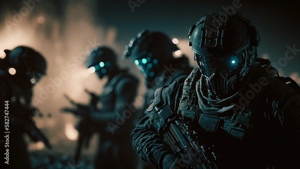 Obraz Sci-Fi Desert Night Patrol | Generative AI Image