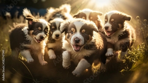 Obraz Puppies in a Field | Generative AI Image