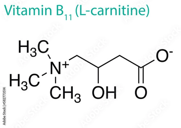 Fototapeta Illustration of a Vitamin B11 molecule isolated on a white background