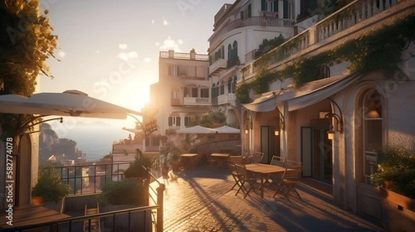 Obraz amalfi coast sunset