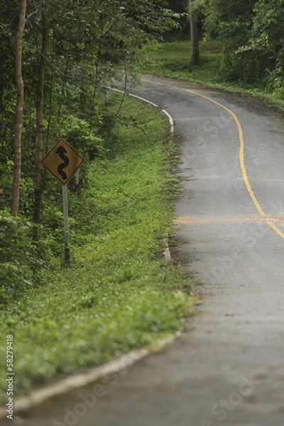 Fototapeta asphalt road view