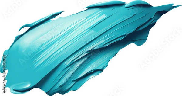 Fototapeta blue brush stroke watercolor liquid isolated on white background. Generative AI