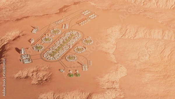 Fototapeta research laboratories and bases on the planet Mars.