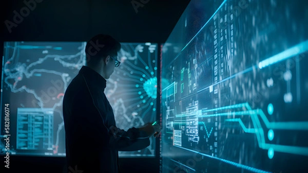 Obraz Person using AI technology at the work