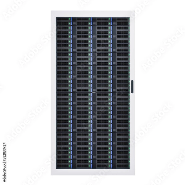 Fototapeta Tower of a data center server room 3d render
