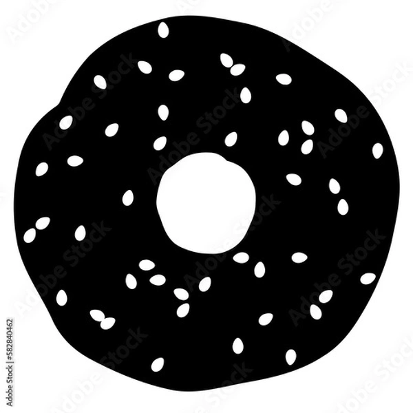 Fototapeta Simple bagel illustration. Transparent PNG design element for websites, print and other graphics.