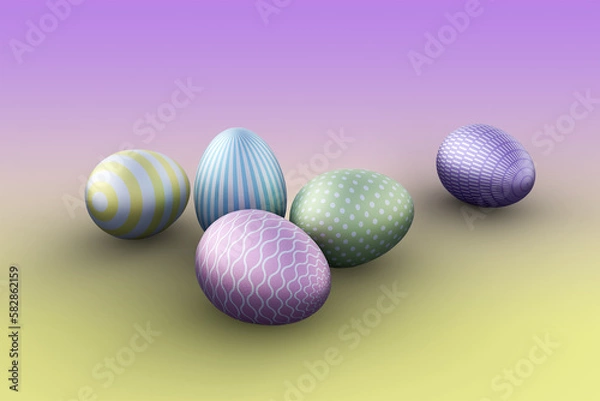 Fototapeta easter eggs on gradient background