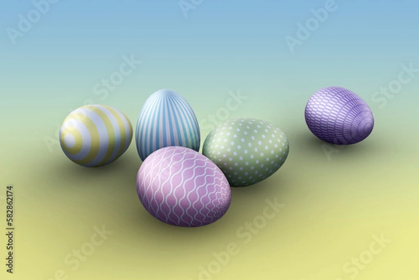 Fototapeta easter eggs on gradient background