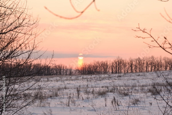 Obraz sunset in winter