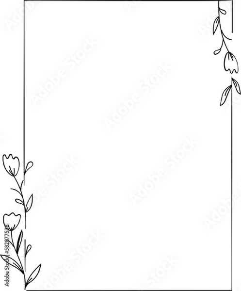 Fototapeta Rectangle floral frame element