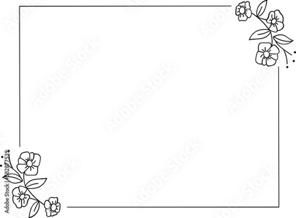 Obraz Rectangle floral frame element