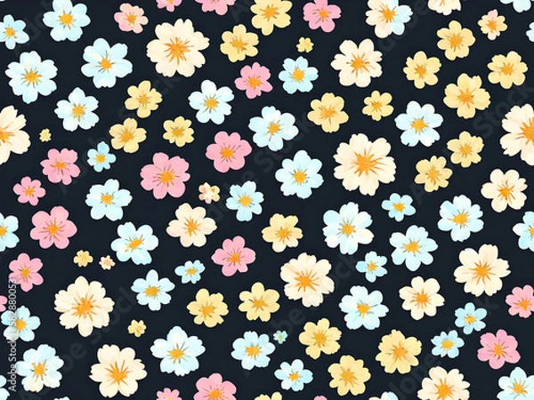 Fototapeta floral seamless pattern created using generative AI technology