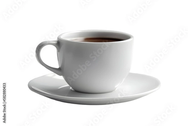 Fototapeta coffee cup isolated on a white background, coffee cup/mug with hot black coffee, isolated design element, Generative AI