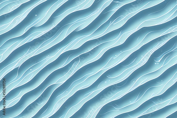 Obraz blue wave seamless pattern created using generative AI technology