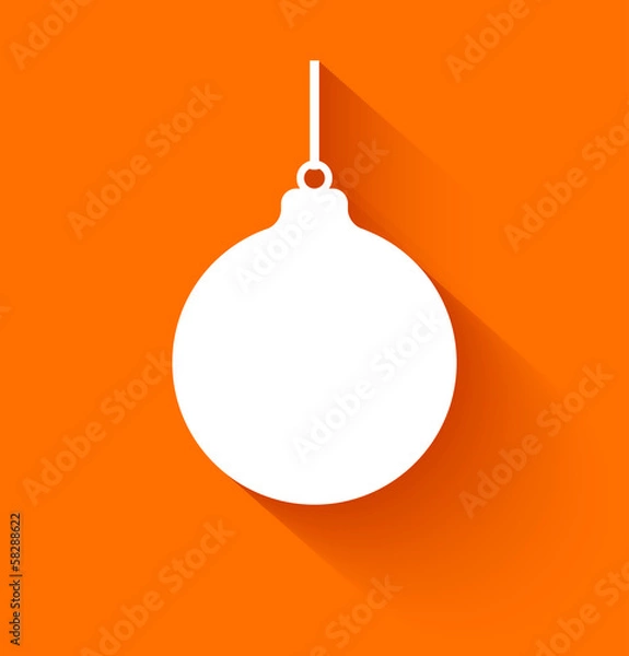 Obraz Abstract christmas ball on orange background