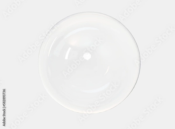 Fototapeta 3d white light texture of reflection on rough bubble isolated on white background. Abstract bubble glossy 3d geometric shape object illustration render with clipping path.