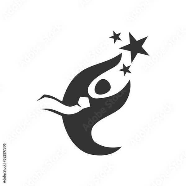 Obraz business people with star logo template Icon Illustration Brand Identity. Isolated and flat illustration. Vector graphic