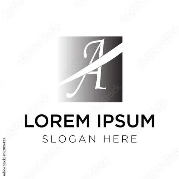 Fototapeta Letter A logo vector illustration isolated on white background